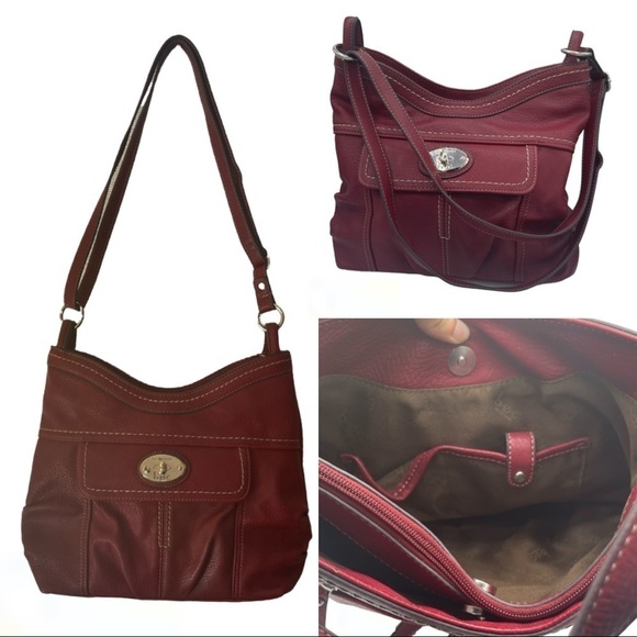 BOC BORN CONCEPT BURGUNDY VINYL PURSE - Picture 1 of 15